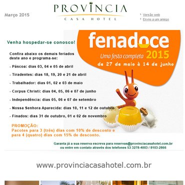 Província Casa Hotel - Newsletter